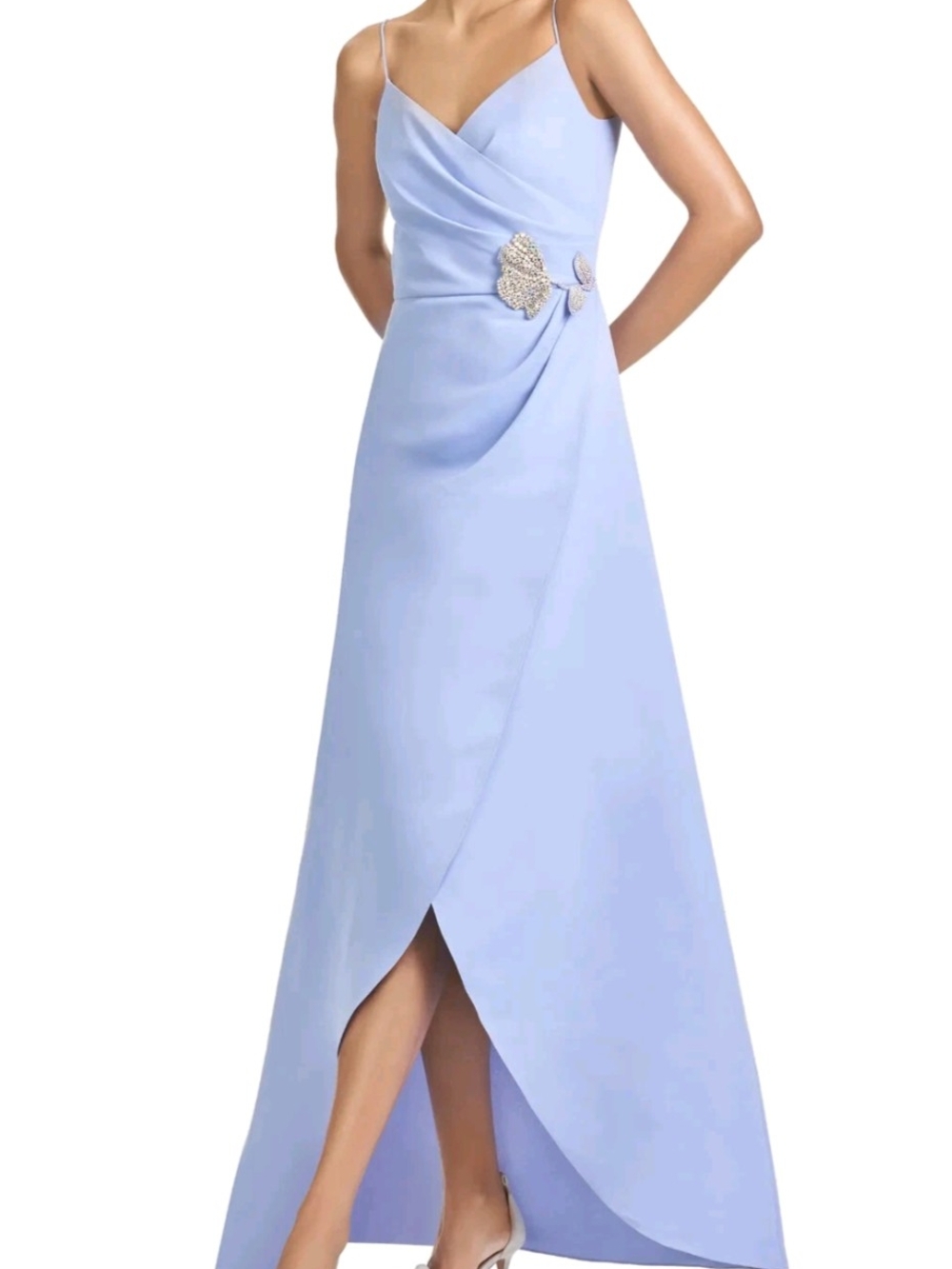 Sachin + Babi Powder Blue Gown with Crystal Accent Size 2